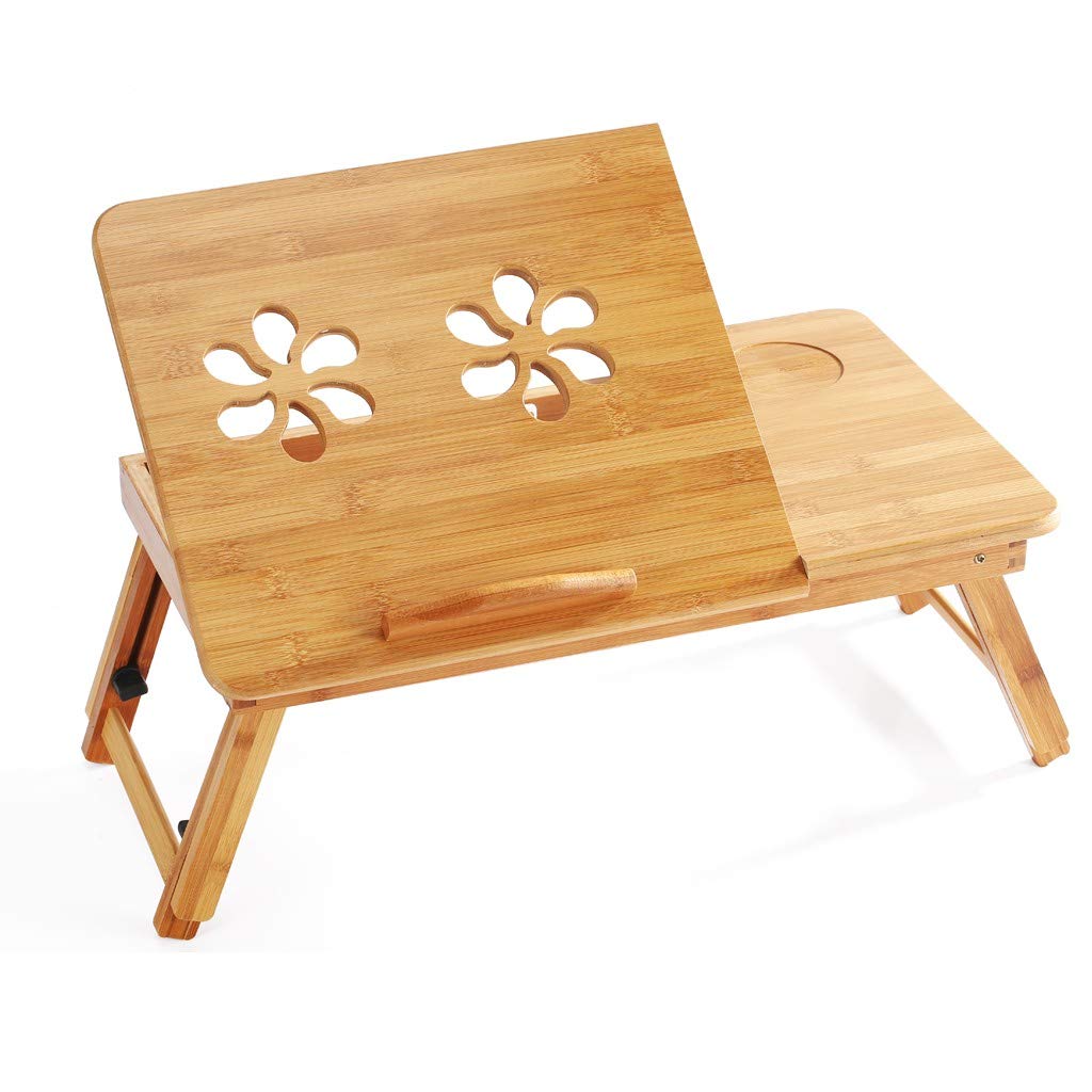 Adjustable Height Laptop Stand with Cooling Fan & Drawer - Foldable Portable Desk for Work, Gaming, and Home Office Use