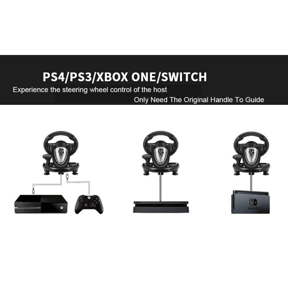 PXN V3 Racing Wheel - Universal Gaming Steering Wheel for PC, PS3, PS4, Xbox One & Nintendo Switch - Perfect for Racing Simulators & Gaming Setups