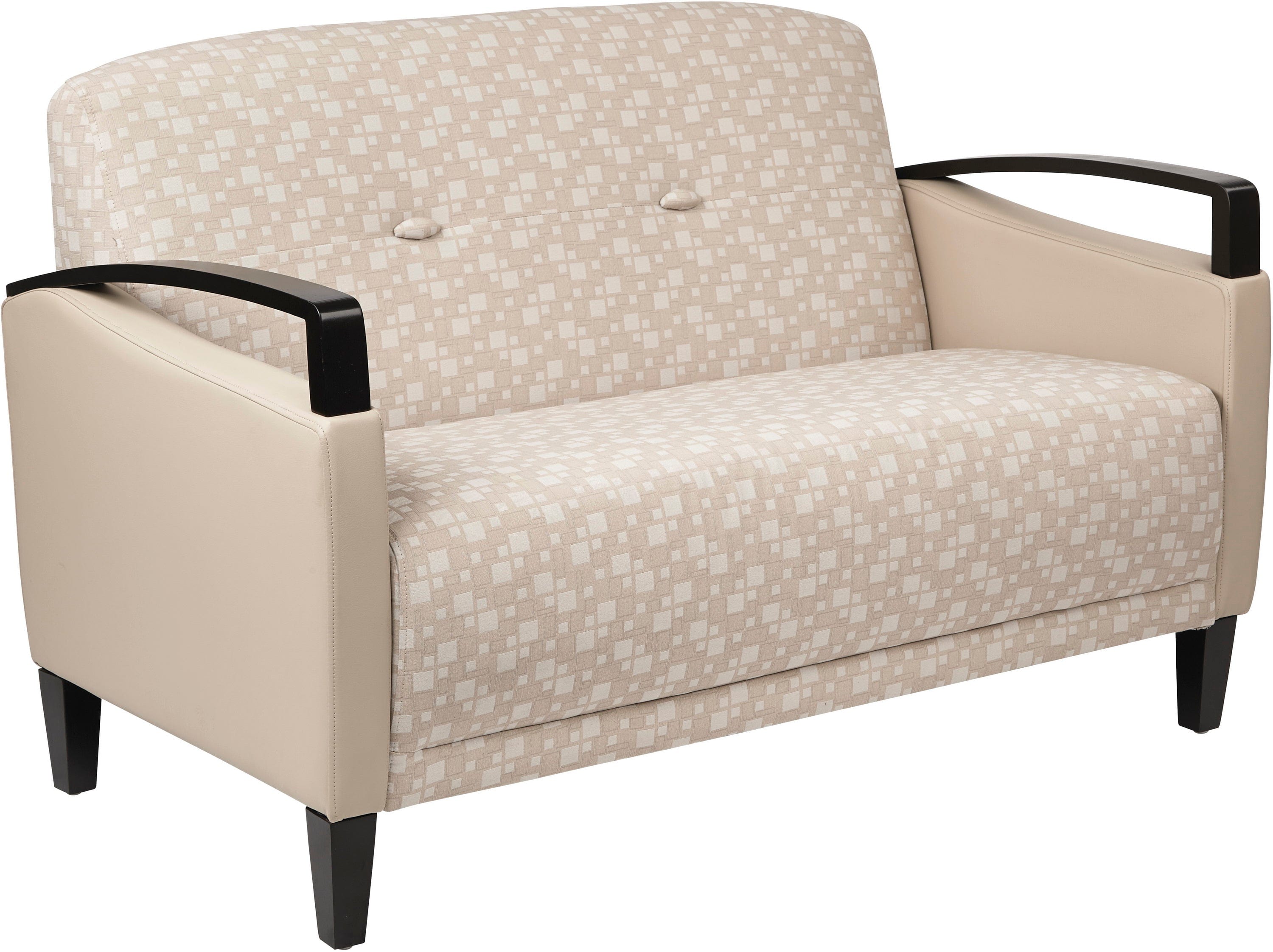 Office Star Main Street 2-Tone Fabric Loveseat [MST52] - Perfect for Small Office Spaces & Cozy Home Lounging