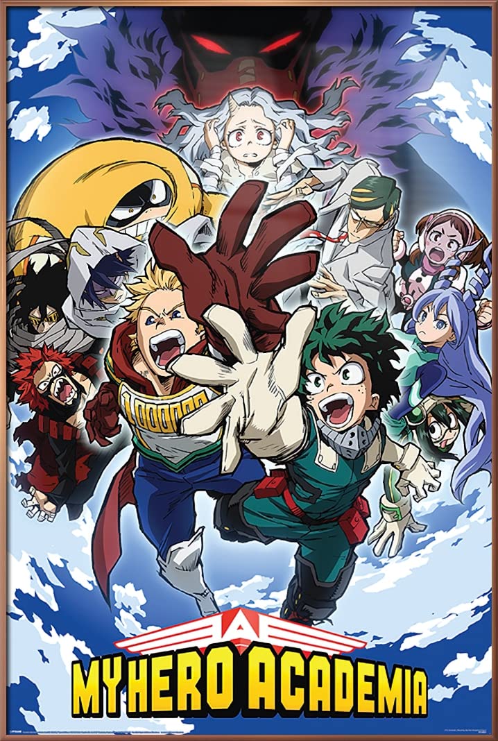 My Hero Academia Anime Poster - Framed Manga Wall Art 24x36 Inches - Perfect for Bedroom, Game Room & Anime Fan Decor