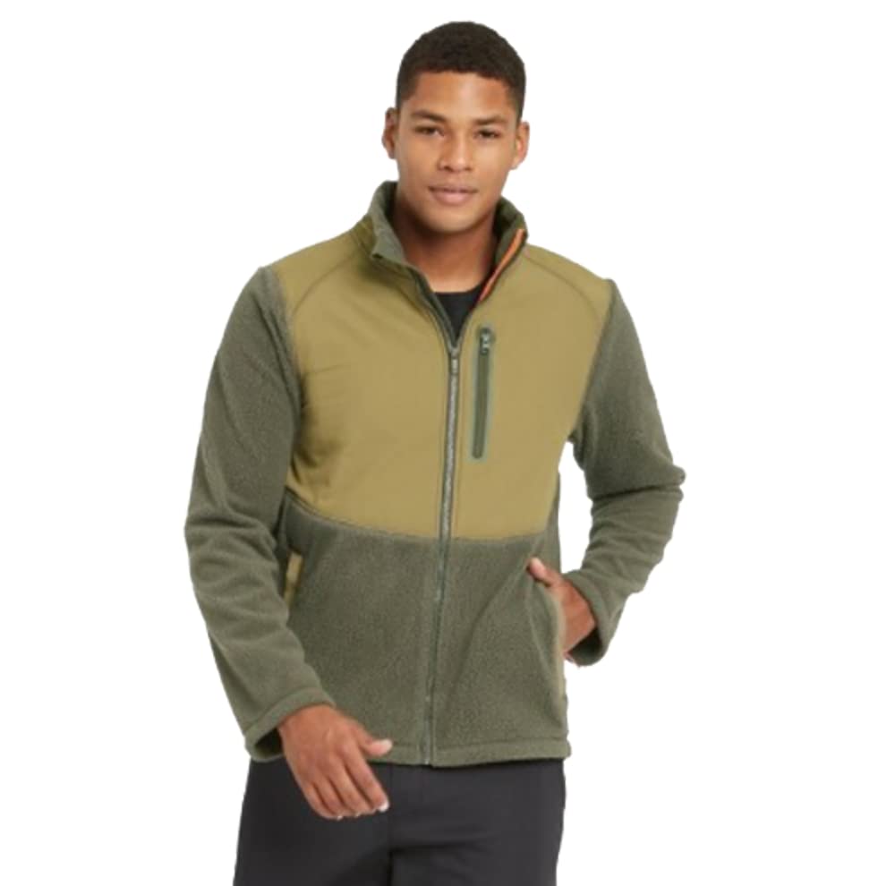 All in Motion Men's Sherpa Fleece Jacket - Warm Winter Coat for Outdoor Activities, Hiking & Casual Wear