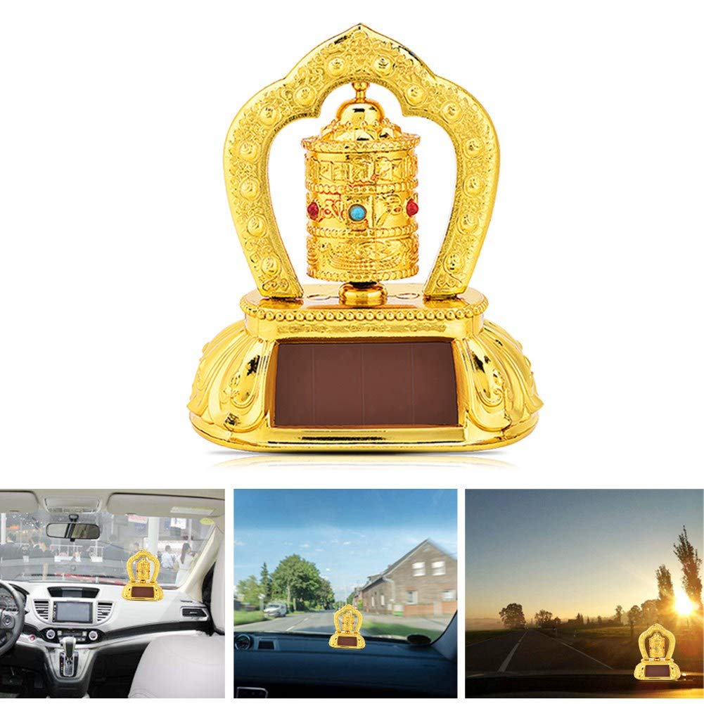 Solar Powered Tibetan Prayer Wheel - Handcrafted Buddhist Prayer Wheel for Home Decor, Meditation & Spiritual Peace - Perfect for Altars, Yoga Studios & Gift Giving