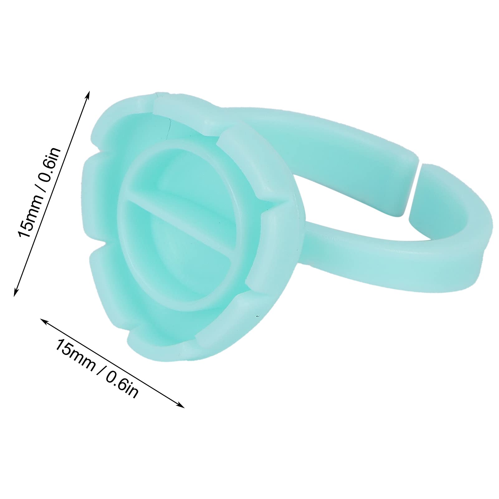 100pcs Disposable Eyelash Extension Glue Ring Holder Cups - Portable Lash Glue Trays for Professional & DIY Lash Artists - Perfect for Salon, Home Use & Travel (Light Blue)