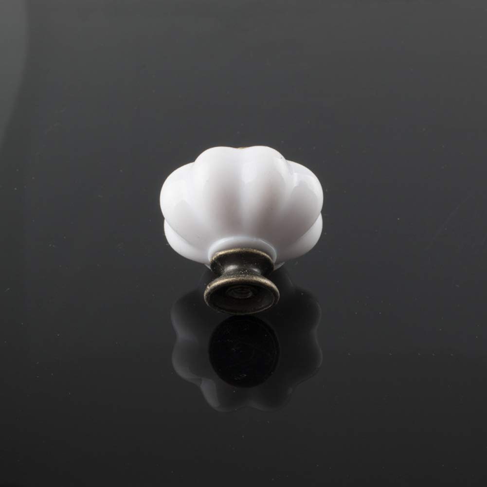 12Pcs White Acrylic Pumpkin Cabinet Knobs - Decorative Drawer Pulls for Kitchen Cupboards, Dressers & Furniture Hardware - Perfect for Halloween, Fall Decor & Home Renovation Projects