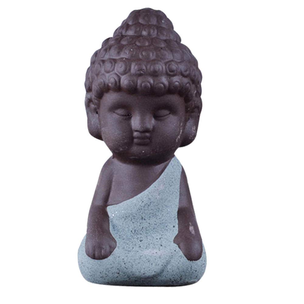 Handcrafted Ceramic Little Monk Buddha Statue - Unique Tea Pet & Home Decor Figurine for Meditation, Zen Gardens, and Spiritual Spaces
