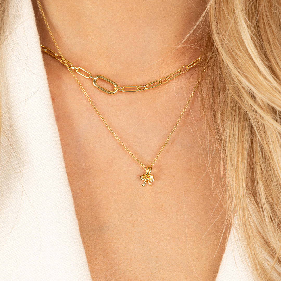 Fusion Bow Charm Necklace - Elegant Jewelry for Women, Perfect for Parties, Weddings & Daily Wear