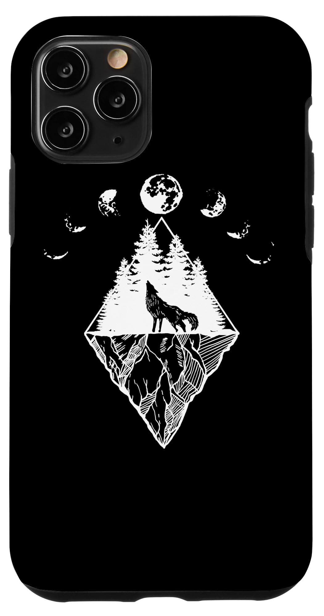 iPhone 11 Pro Case - Howling Wolf Moon Phases Design | Protective Slim Cover for iPhone 11 Pro | Perfect for Outdoor Enthusiasts & Nature Lovers