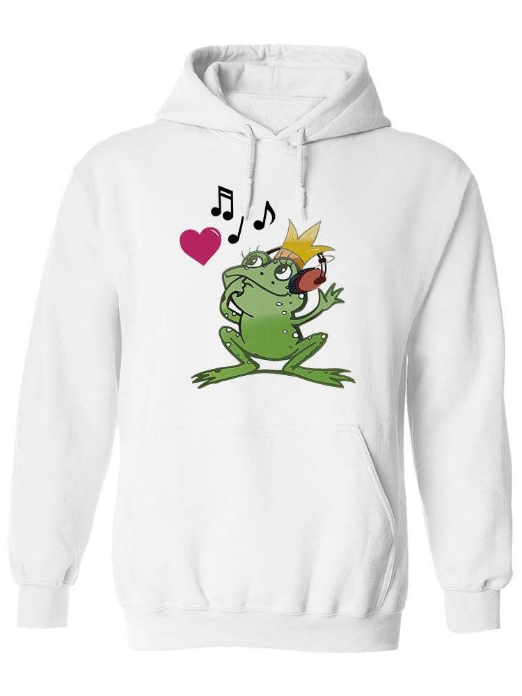 Smartprints Frog With Headphones Hoodie for Women - Cute Cartoon Animal Sweatshirt | Perfect for Casual Wear, Gifts & Street Fashion