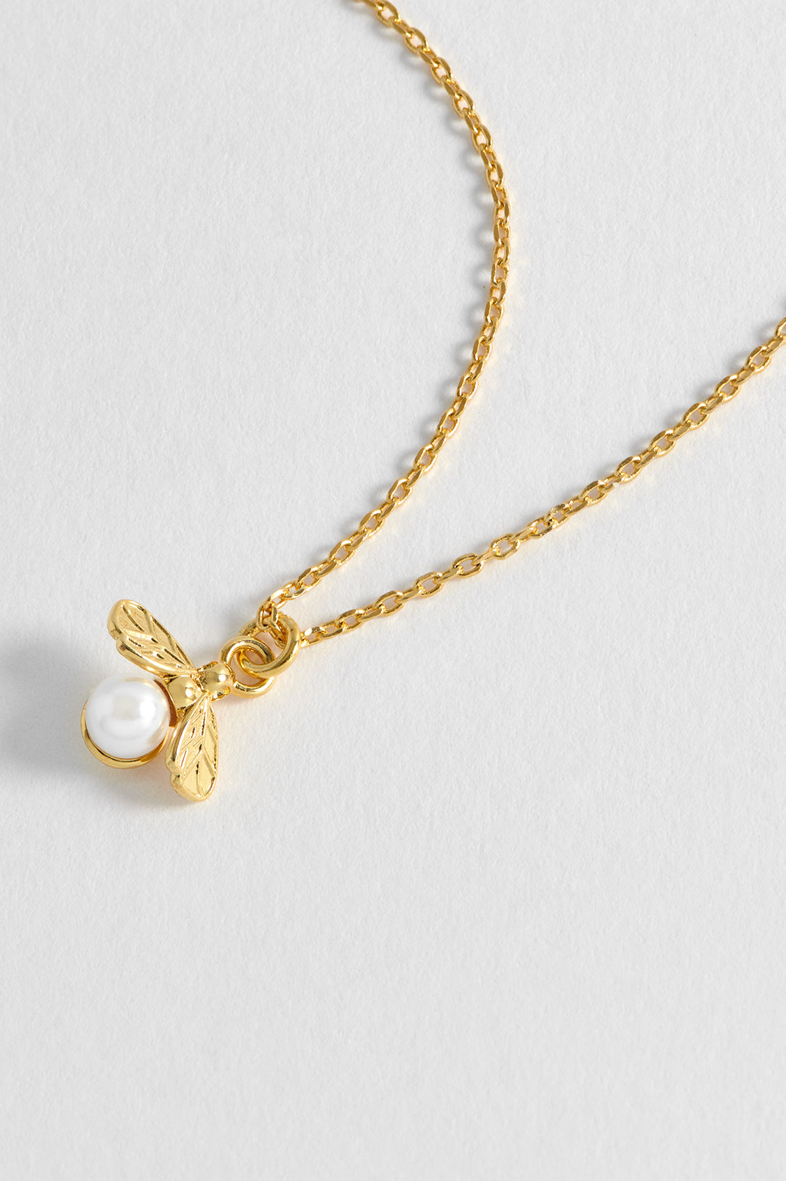Elegant Pearl Bee Pendant Necklace - 18K Gold Plated Jewelry for Women, Perfect Gift for Birthday, Anniversary & Valentine's Day | Ideal for Parties, Weddings & Everyday Wear