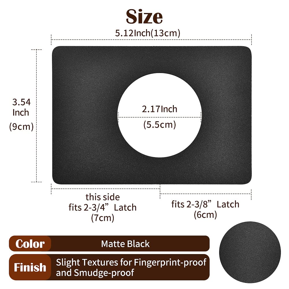 Matte Black Door Knob Reinforcement Plate - 2PCS Kit for Secure Locking