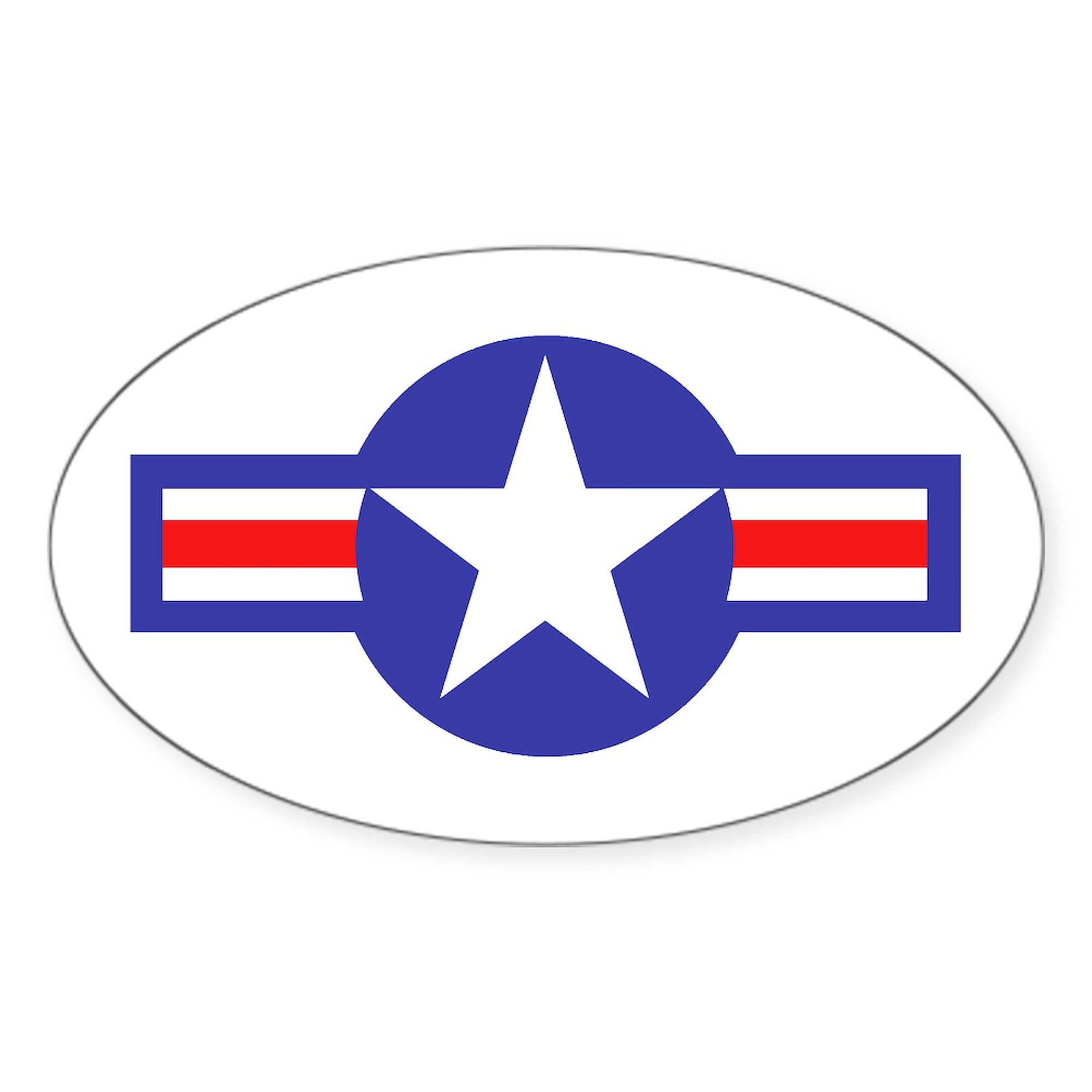 Air Force Star and Bars Oval Car Bumper Sticker - Patriotic Military Decal for Vehicles, Laptops & Windows | Perfect for Veterans, Supporters & Car Enthusiasts