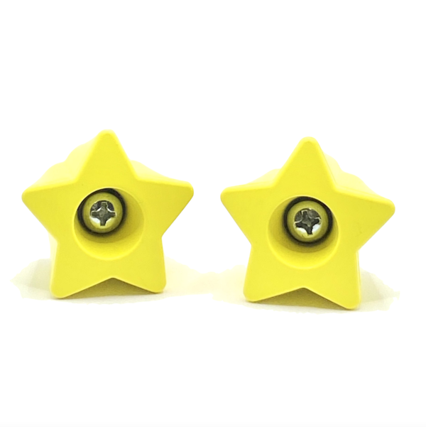 RollerStuff Twinkle Toes Bolt-On Toe Stops - Starry Night Yellow for Roller Skates - Perfect for Roller Derby, Artistic Skating & Outdoor Rollerblading