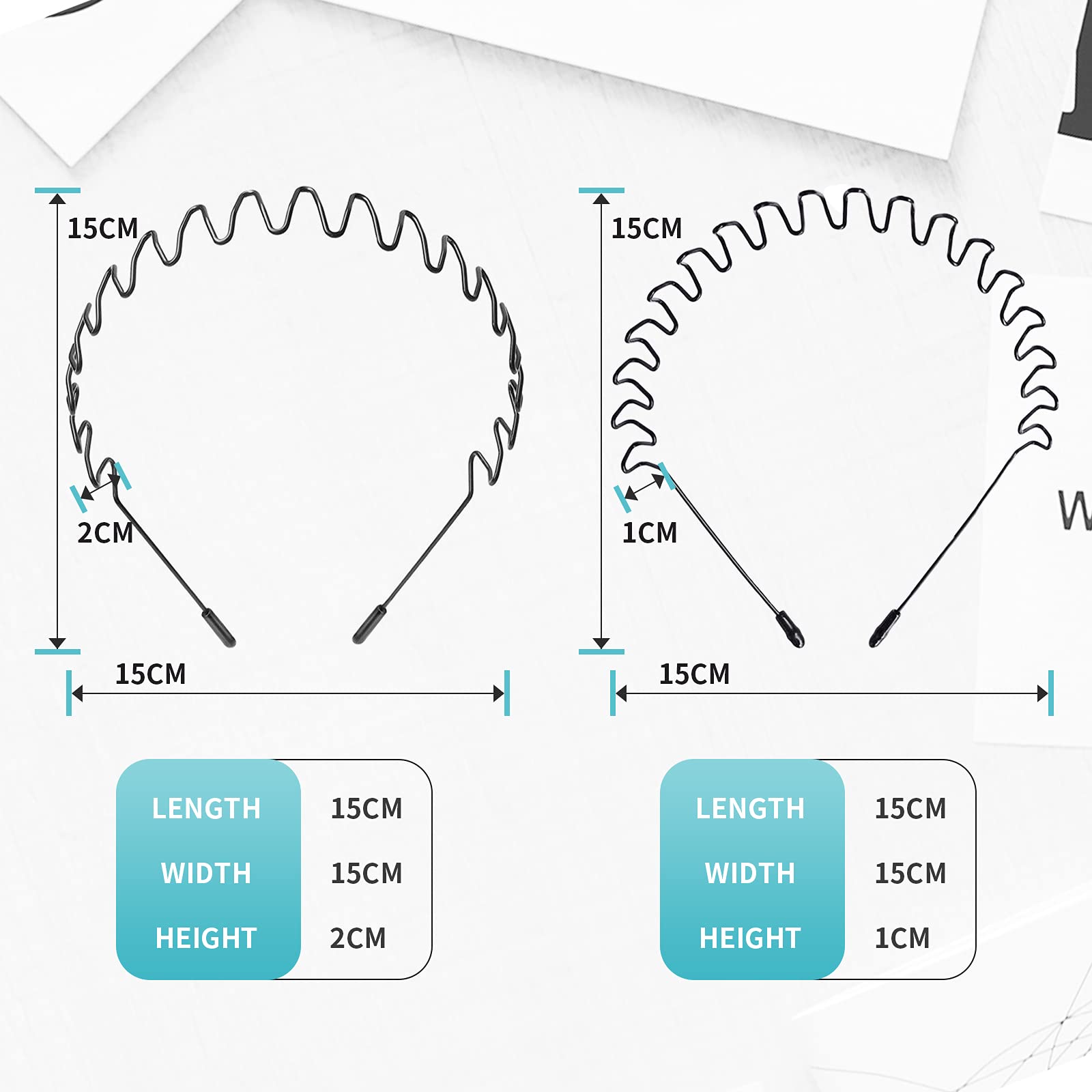 Unisex Flexible Metal Hair Band Headbands - Non-Slip Hair Accessories for Men & Women, Wavy Elastic Hair Hoop for Sports, Yoga, Running, Gym & Daily Use