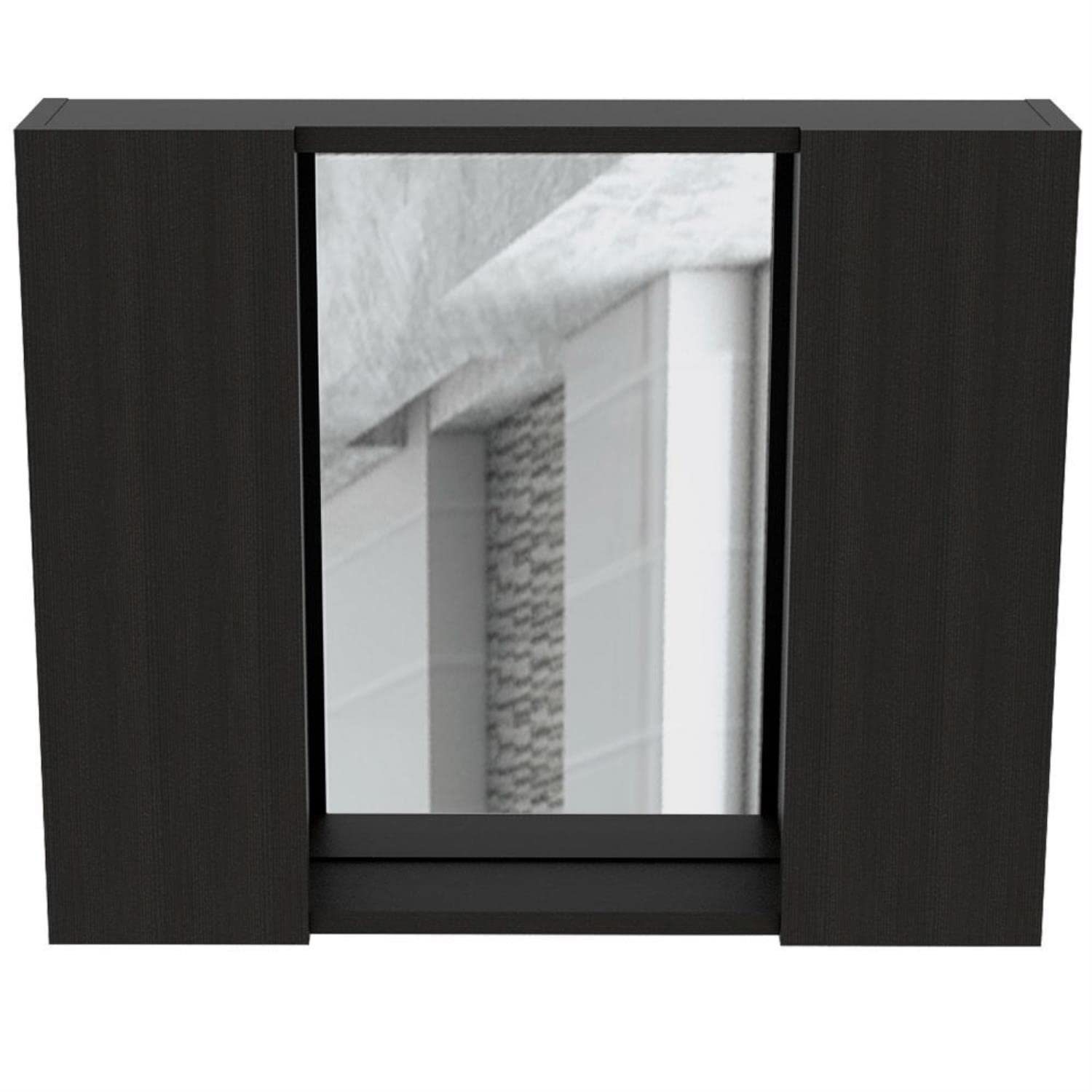 Black Garnet Medicine Cabinet with Mirror - 6 Adjustable Inner Shelves & External Shelf for Bathroom Storage | Perfect for Bathroom, Bedroom & Vanity Organization