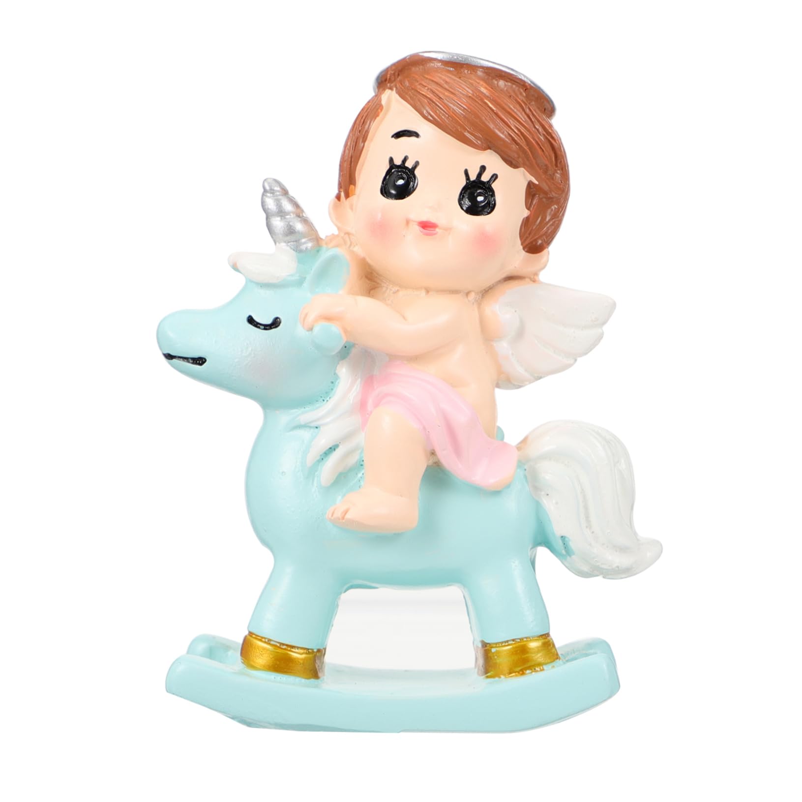 COOPHYA Resin Angel Sculpture Cake Topper - Elegant Birthday Cake Decorations for Girls, Candle Topper, Party Crown Accessory | Perfect for Birthday Parties, Baby Showers & Wedding Cakes
