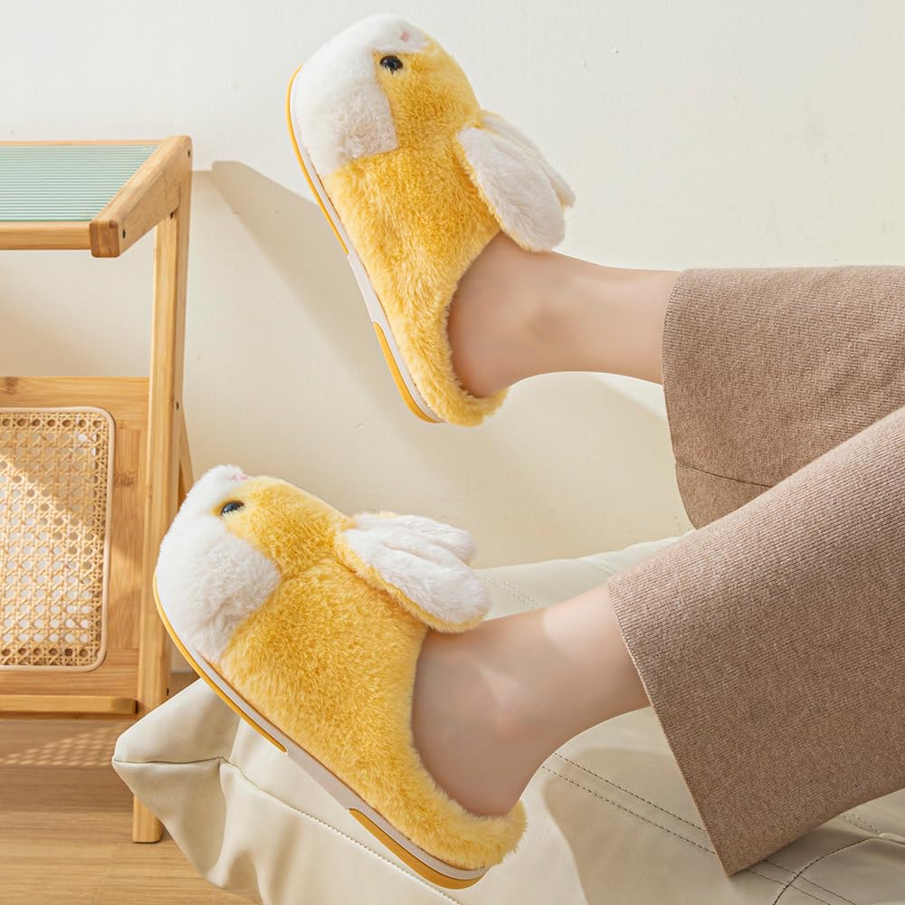 LANFIRE Women's Cute Rabbit Animal Slippers - Soft Plush Fuzzy Winter House Shoes for Women, Cozy Warm Indoor Slippers with Non-Slip Sole | Perfect for Home, Lounge, and Gift Giving