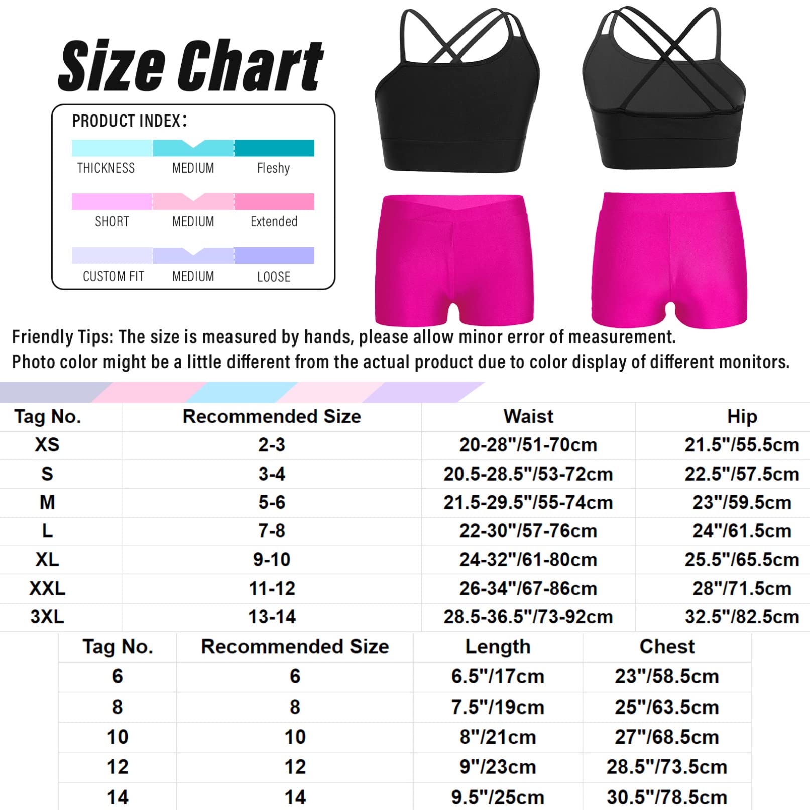Girls Dance Outfit 2-Piece Set - Crop Top & Shorts for Gymnastics, Ballet, Sports & Workout | Comfortable Kids Athletic Wear for Dance Class, Performance & Play