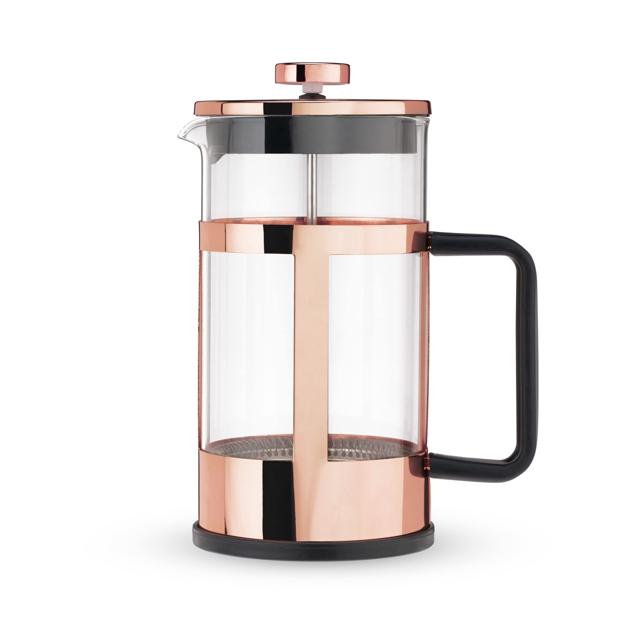Pinky Up Piper Tea Press Pot - 34 oz French Press Coffee Maker for Loose Leaf Tea & Coffee, Hot & Iced Beverage Brewer in Rose Gold - Perfect for Home, Office & Outdoor Use