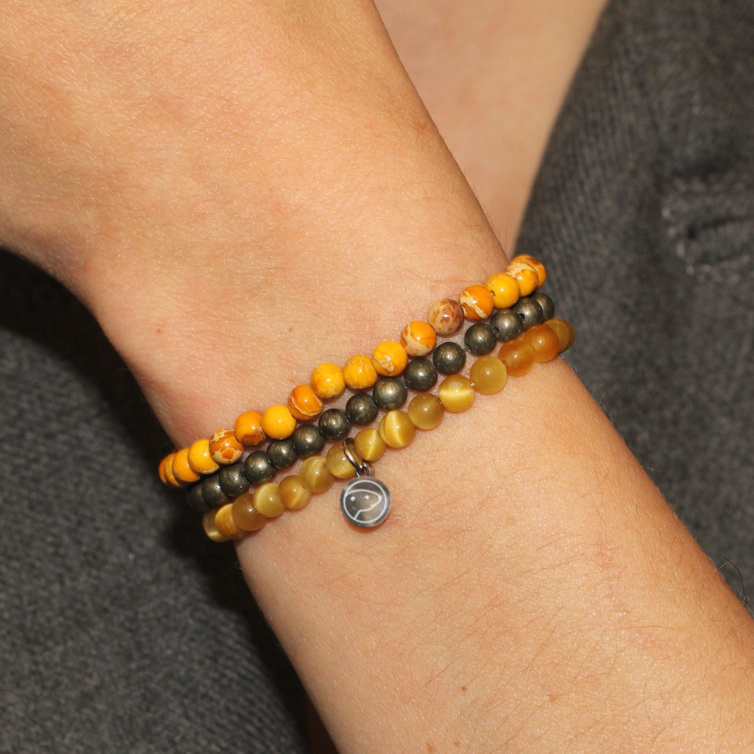 Solar Plexus Chakra Bracelet Set - 7 Mini Healing Crystals for Energy Balance & Confidence Boost - Perfect for Meditation, Yoga & Spiritual Healing