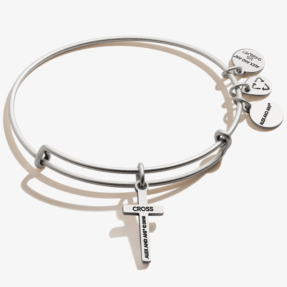 Elegant Cross Charm Bangle Bracelet for Women - Stylish Religious Jewelry Gift for Christmas, Baptism & Everyday Wear