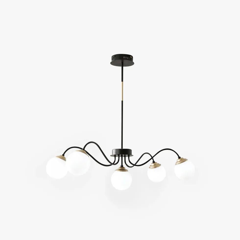 Modern Black Sphere Chandelier for Living Room - Sleek Minimalist Ceiling Light Fixture - Perfect for Dining Areas, Bedrooms & Home Decor
