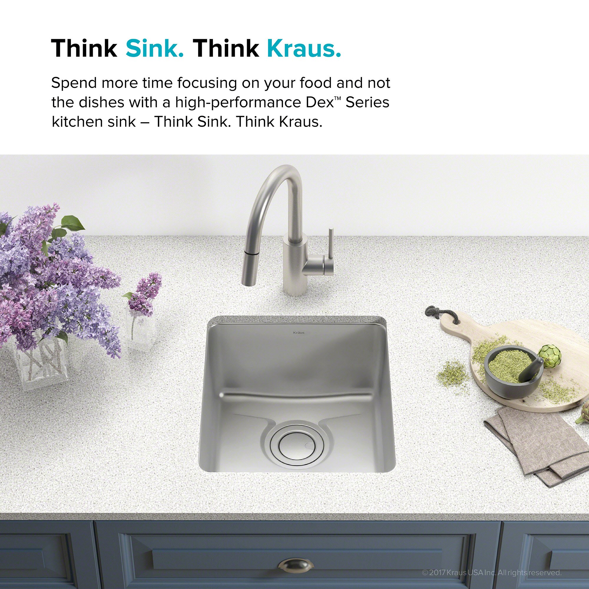 KRAUS Dex 17-Inch Undermount Single Bowl Stainless Steel Kitchen Sink - 16 Gauge, DrainAssure WaterWay, VersiDrain Assembly, Radiant Pearl Finish (KD1US17B) - Perfect for Modern Kitchens, Bars & Small Spaces