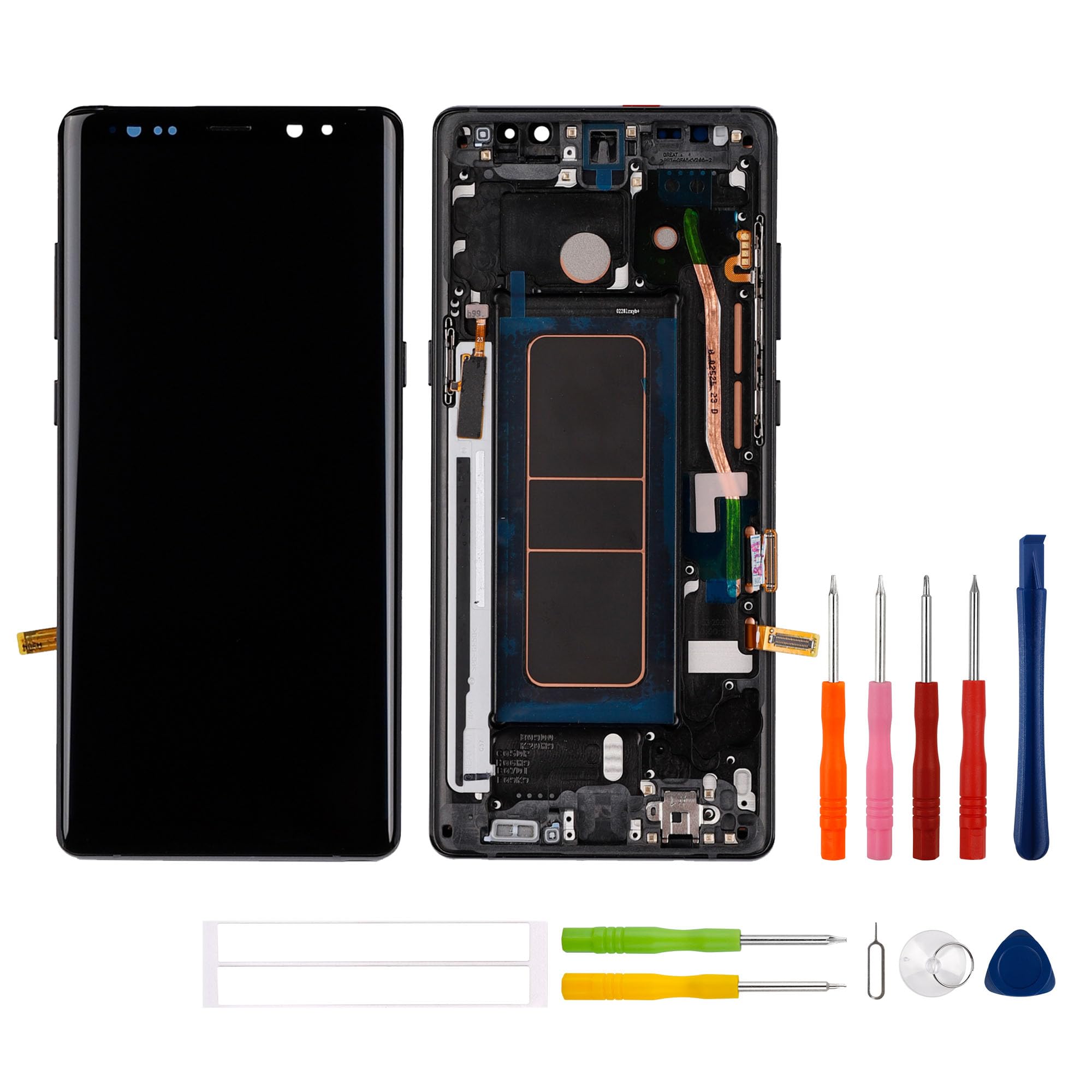 Samsung Galaxy Note 8 N950A/N950F LCD Touch Screen Digitizer Assembly with OLED Display - Fingerprint Compatible & Frame Included | Premium Repair Tools Kit for DIY Screen Replacement | Perfect for Cracked Display Fix, Phone Repair Shops & Tech Enthusiasts
