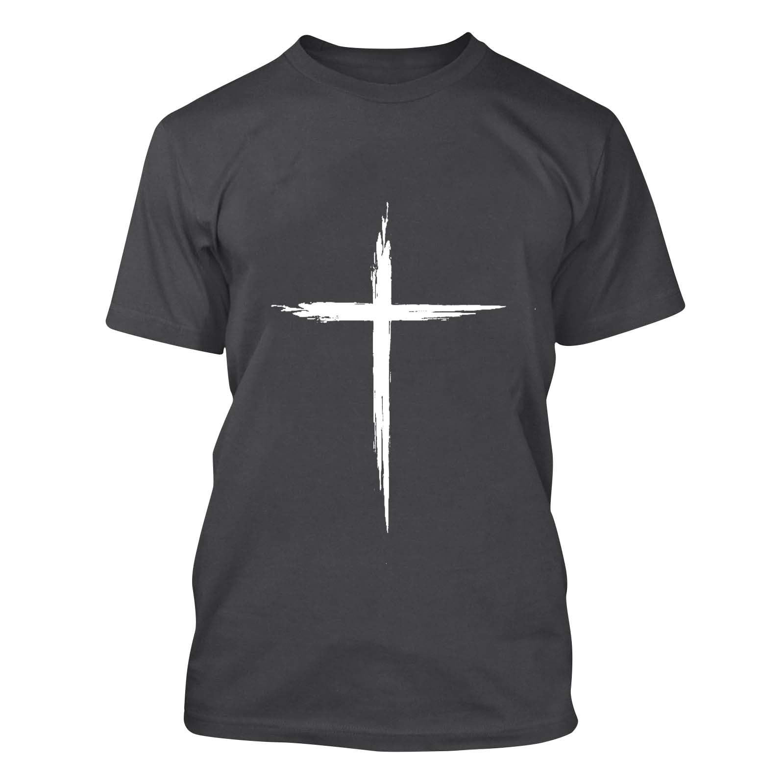 Zeiyignr Men's Jesus Cross Faith T-Shirt - Christian Religious Graphic Tee for Casual Wear & Workout - Short Sleeve Crewneck Shirt for Church, Daily Outfits & Gym