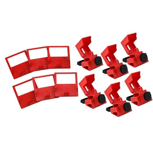 Brady 65966 480/600V Clamp-On Circuit Breaker Lockout Kit - 4 Packs (6 pcs Each) | Electrical Safety Lockout Device for Industrial & Commercial Use
