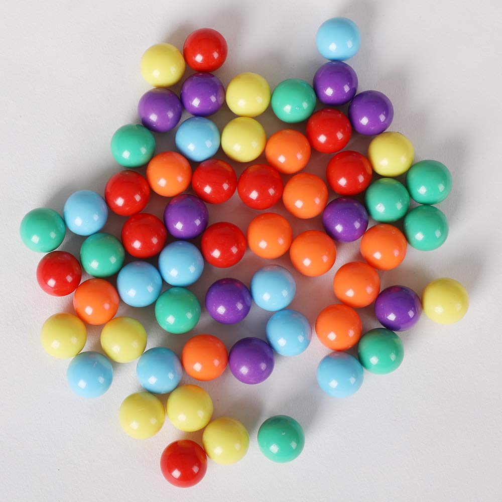 60 Pcs 16mm Replacement Marble Balls for Chinese Checkers & Marble Run Games - 6 Vibrant Colors - Perfect for Board Games, Kids STEM Toys & Family Game Night Activities