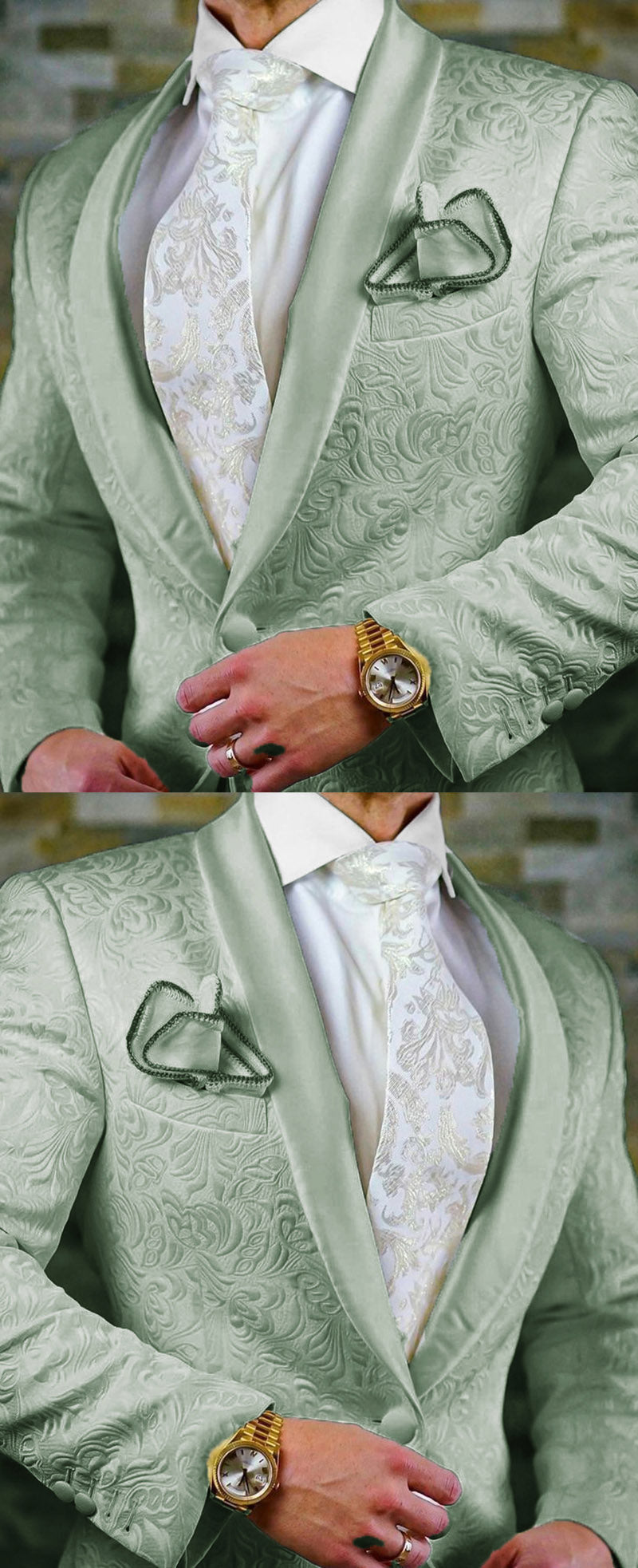 Sage Green Tuxedo Suit for Men - 2 Piece Formal Wedding & Prom Outfit (Jacket + Pants) | Elegant Evening Wear for Groom, Gala & Special Occasions