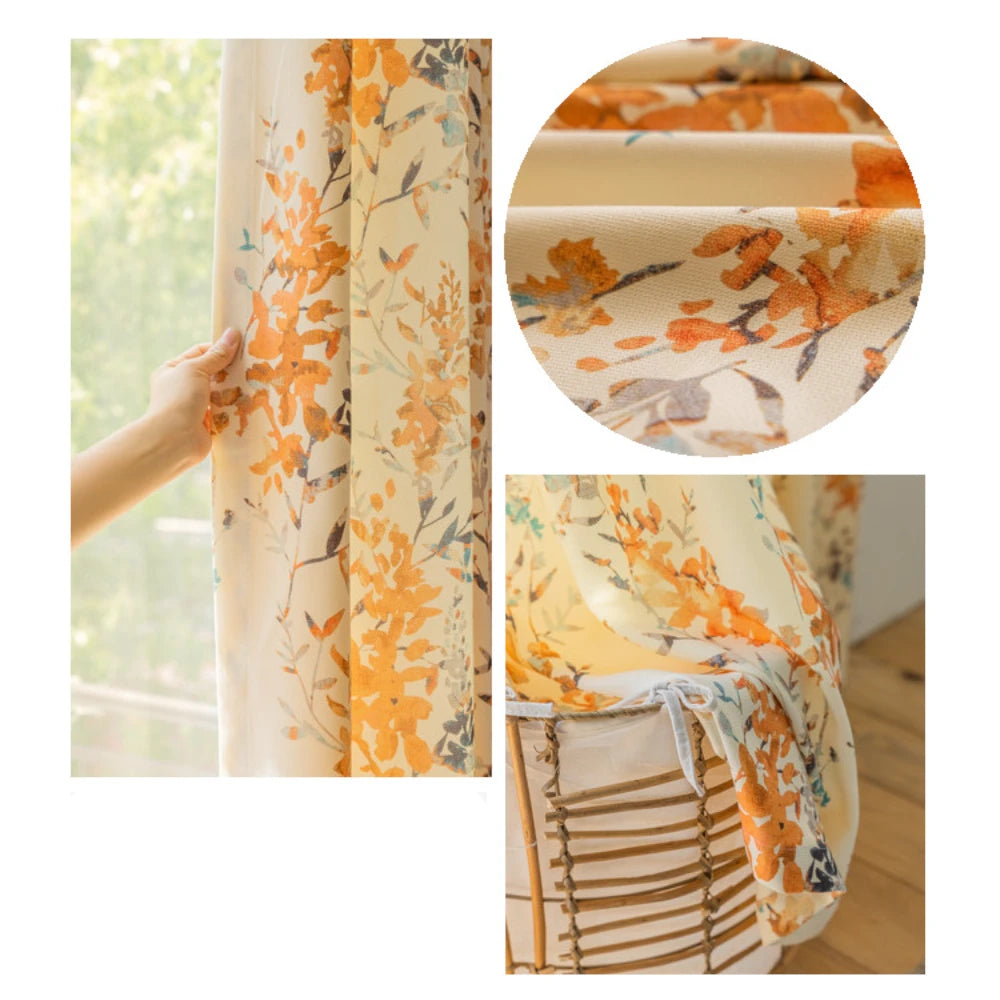 Kaia Garden Floral Blackout Curtains for Bedroom & Living Room - Custom Window Treatments for Light Blocking & Home Decor
