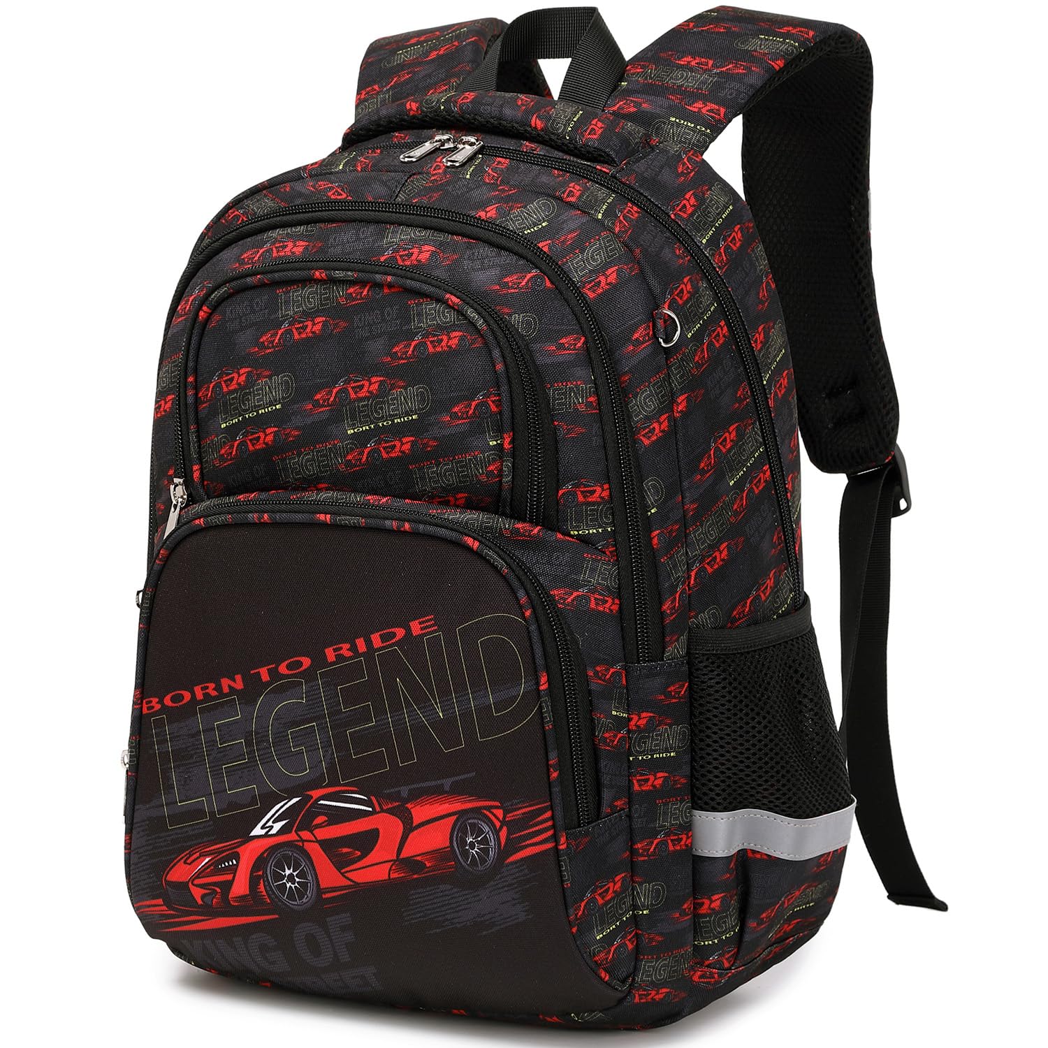 ABShoo Cute Car Design Backpack for Boys - Elementary & Kindergarten School Bag (Black) - Durable Kids Backpack for School, Travel & Daily Use