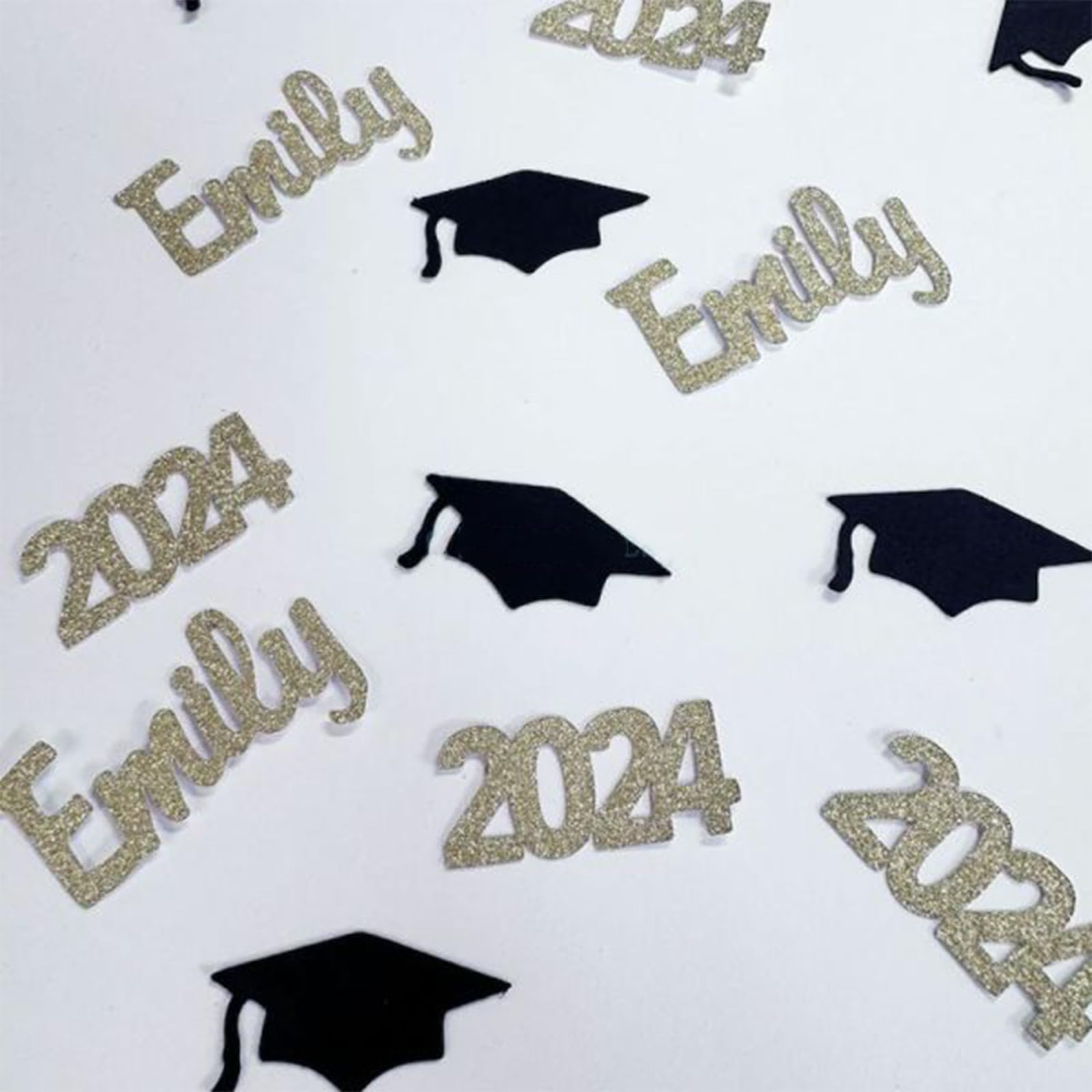 30Pcs Personalized Graduation Confetti 2024 - Custom Name & Mortarboard Design - Graduation Table Decorations - Perfect for Graduation Parties, Table Scatter & Celebration Decor