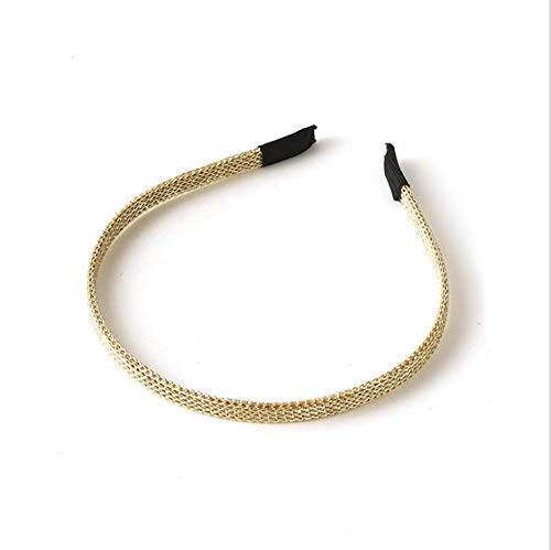 No Slip Thin Headbands for Women & Girls - Fashionable Skinny Hair Bands in Gold - Perfect for Workouts, Yoga, Office & Everyday Styling