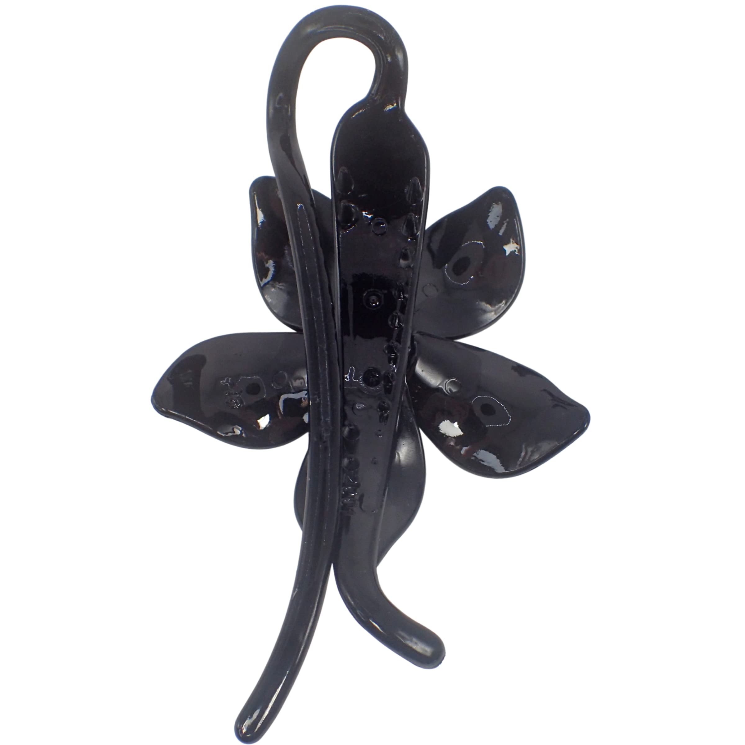Topkids Accessories French Style Chignon Hair Pin for Women & Girls - Black Flower Twist Hair Sticks | Wedding, Prom, Party & Everyday Elegant Hairstyle Accessories