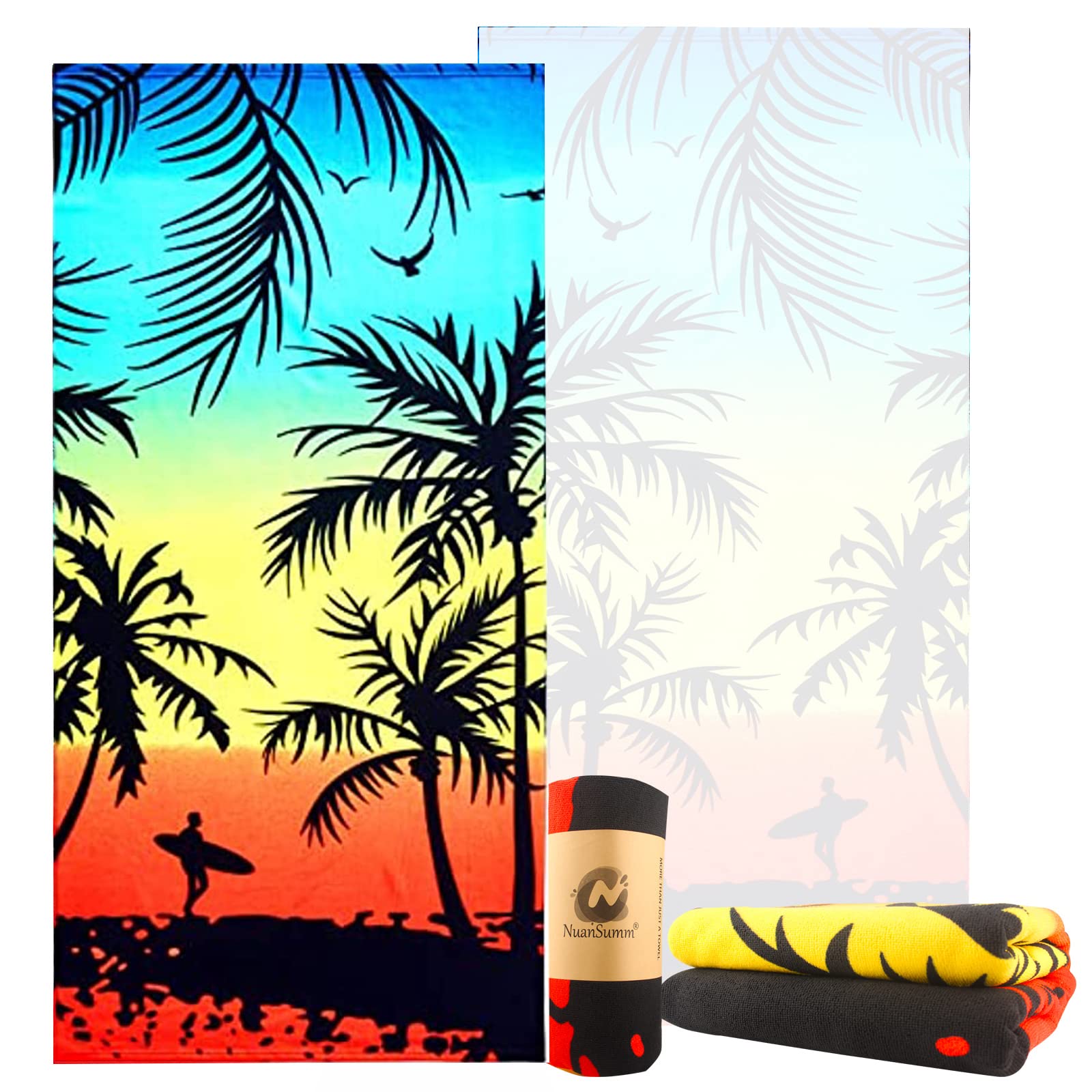 Premium Microfiber Beach Towel 30x60 Inch - Ultra Soft, Super Absorbent Oversized Beach Blanket for Adults, Women & Kids | Perfect for Pool, Yoga, Picnic & Travel | Quick Dry Sand-Free Towel