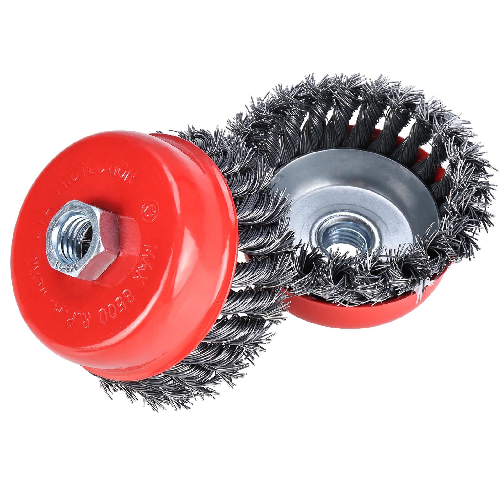 4 Inch Twisted Knotted Wire Cup Brush for Angle Grinder - 5/8