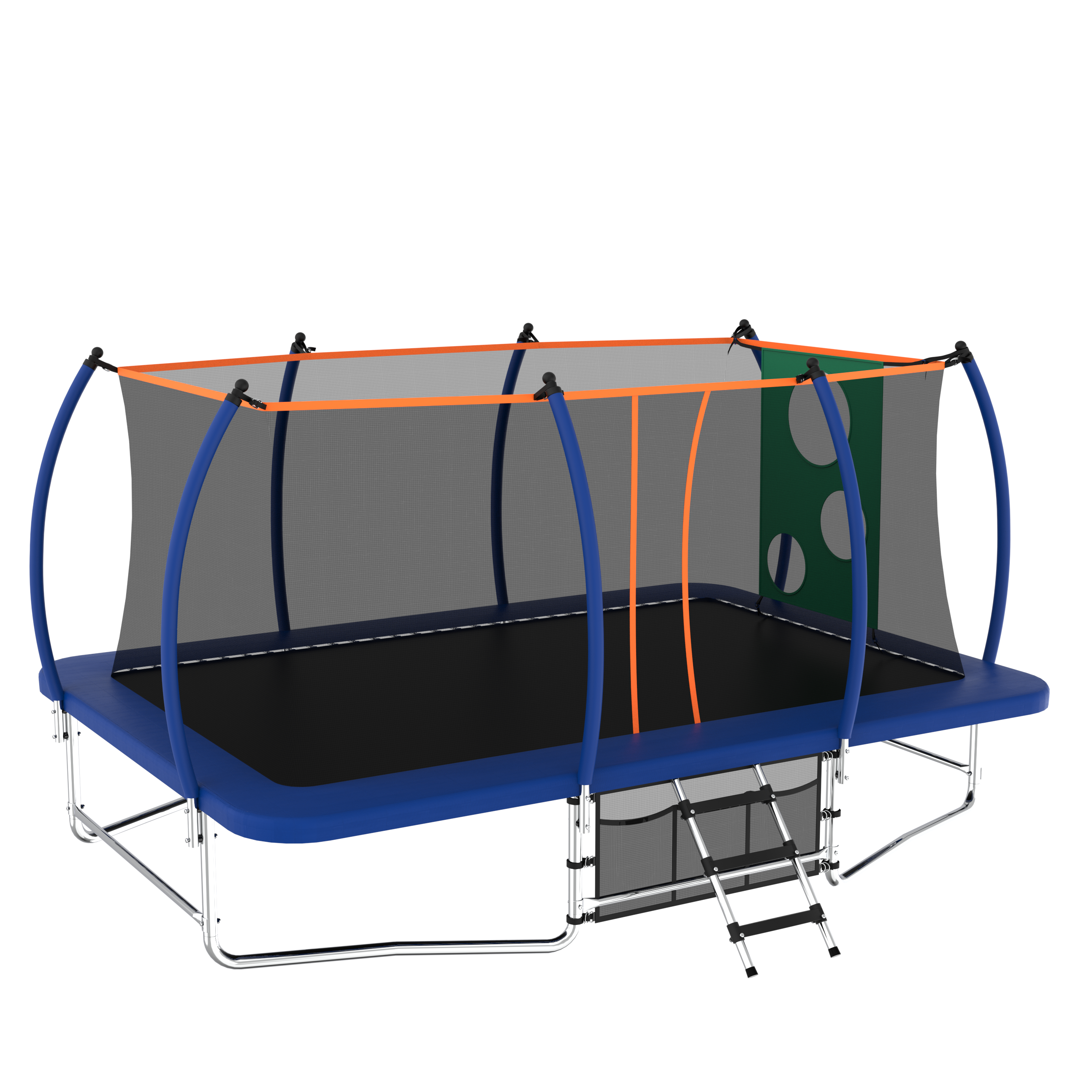 10X16FT Outdoor Square Trampoline for Kids & Adults - Heavy Duty Rectangular Tumbling Trampoline with Safety Net - Perfect for Backyard, Gym Training & Family Fun Activities