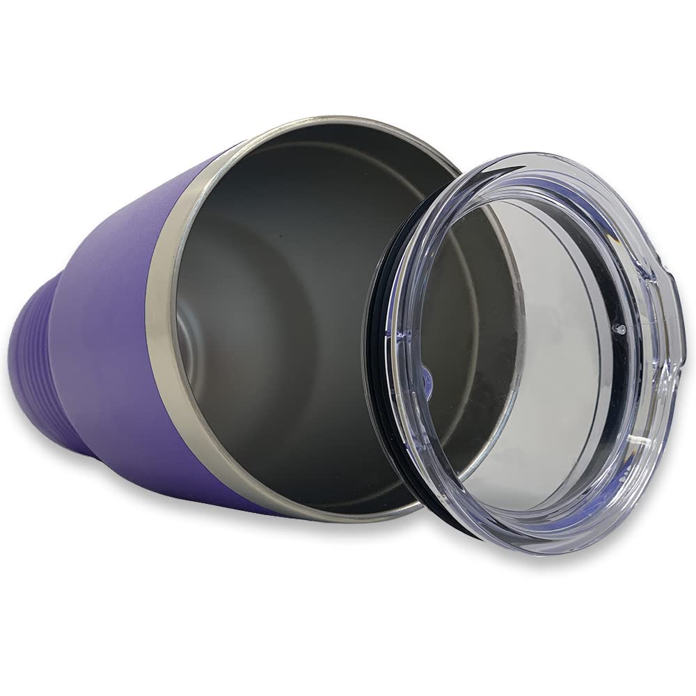 LaserGram 30oz Vacuum Insulated Stainless Steel Tumbler Mug with Leak-Proof Lid - Custom Engraving for Soccer Coaches (Dark Purple) - Perfect for Coffee, Tea & Cold Drinks at Games, Practice & Office