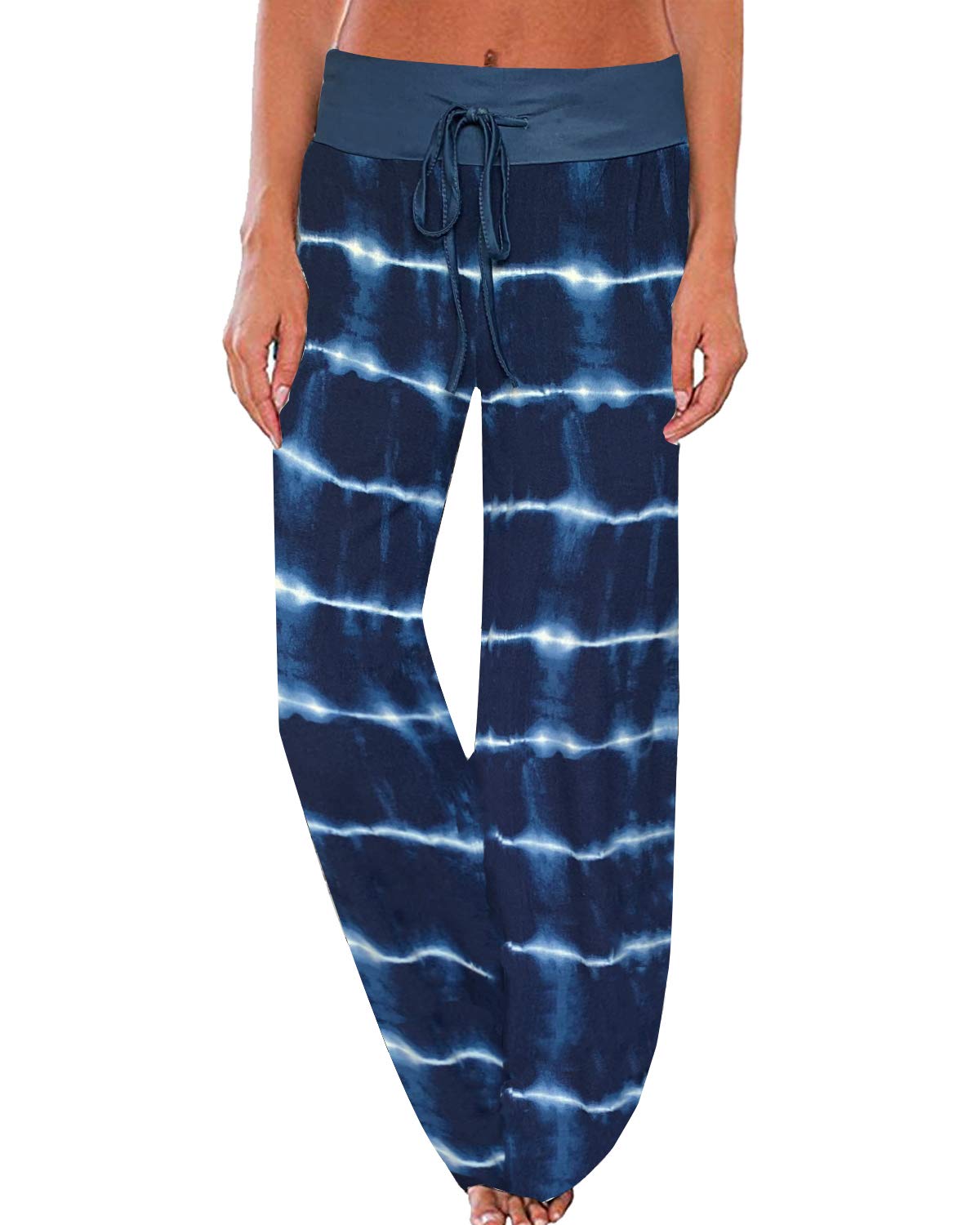 NEWCOSPLAY Women's Comfy Pajama Pants - Casual Drawstring Palazzo Lounge Wide Leg Pants for Sleepwear, Loungewear & Cosplay Costume (Perfect for Home, Anime Conventions & Relaxation)