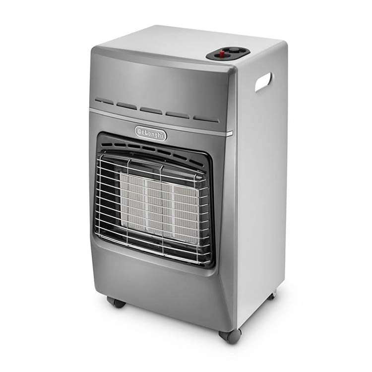 De'Longhi Grey Gas Heater with Thermostat - Indoor & Outdoor Portable Heating for Home, Garage, Patio, and Camping