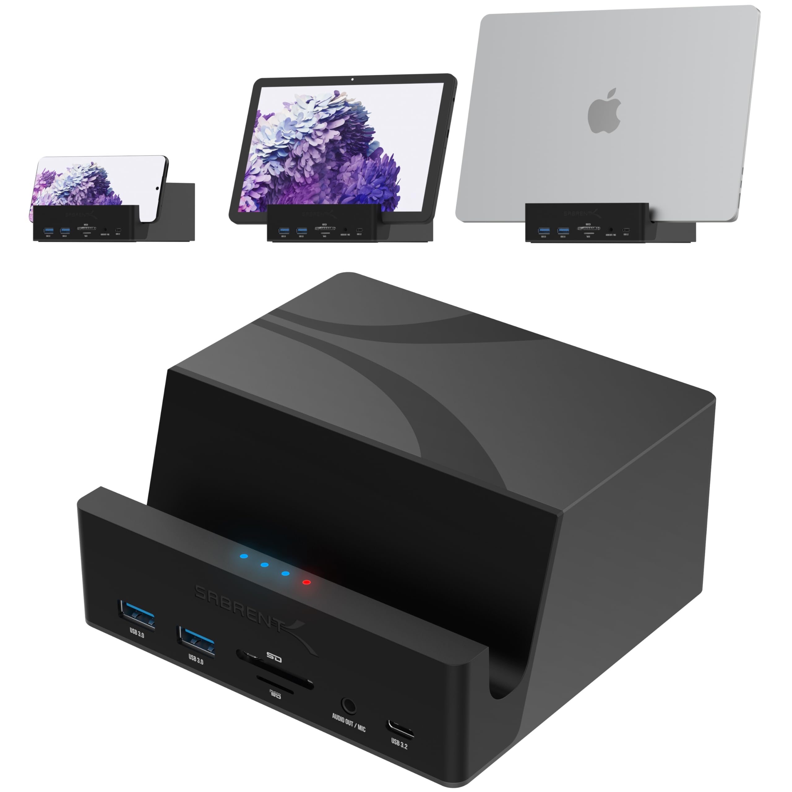 Sabrent USB-C Universal Laptop Docking Station with Dual Monitor Support - 4K DisplayLink Dock for Windows, Mac, Chromebook, iPad & Smartphones | Home Office & Remote Work Setup (DS-UICA)