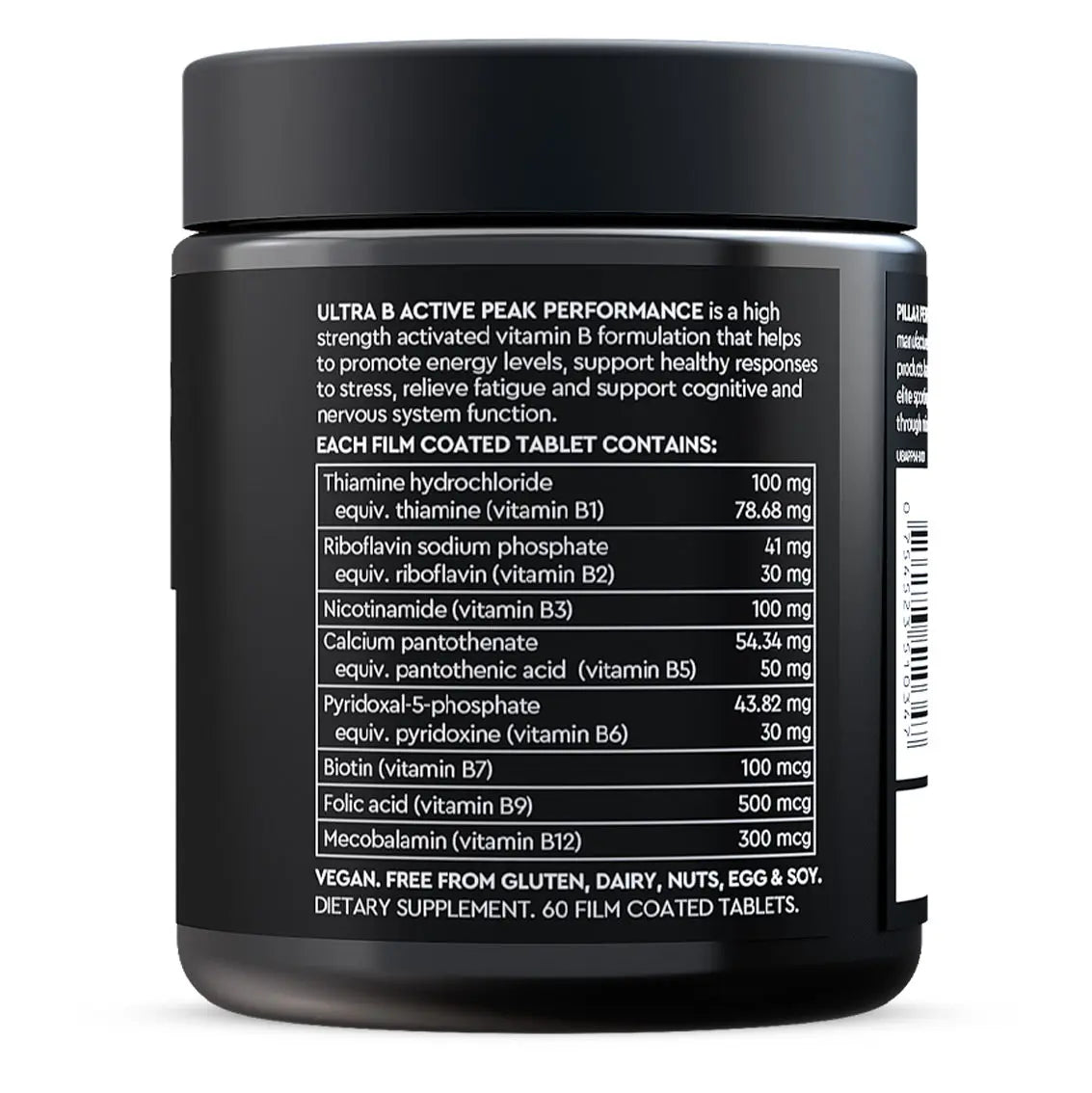 PILLAR Performance Ultra B Active Tablets - High Potency Vitamin B Complex for Energy & Metabolism - Supports Immune Health & Stress Relief - Ideal for Athletes, Busy Professionals & Daily Wellness