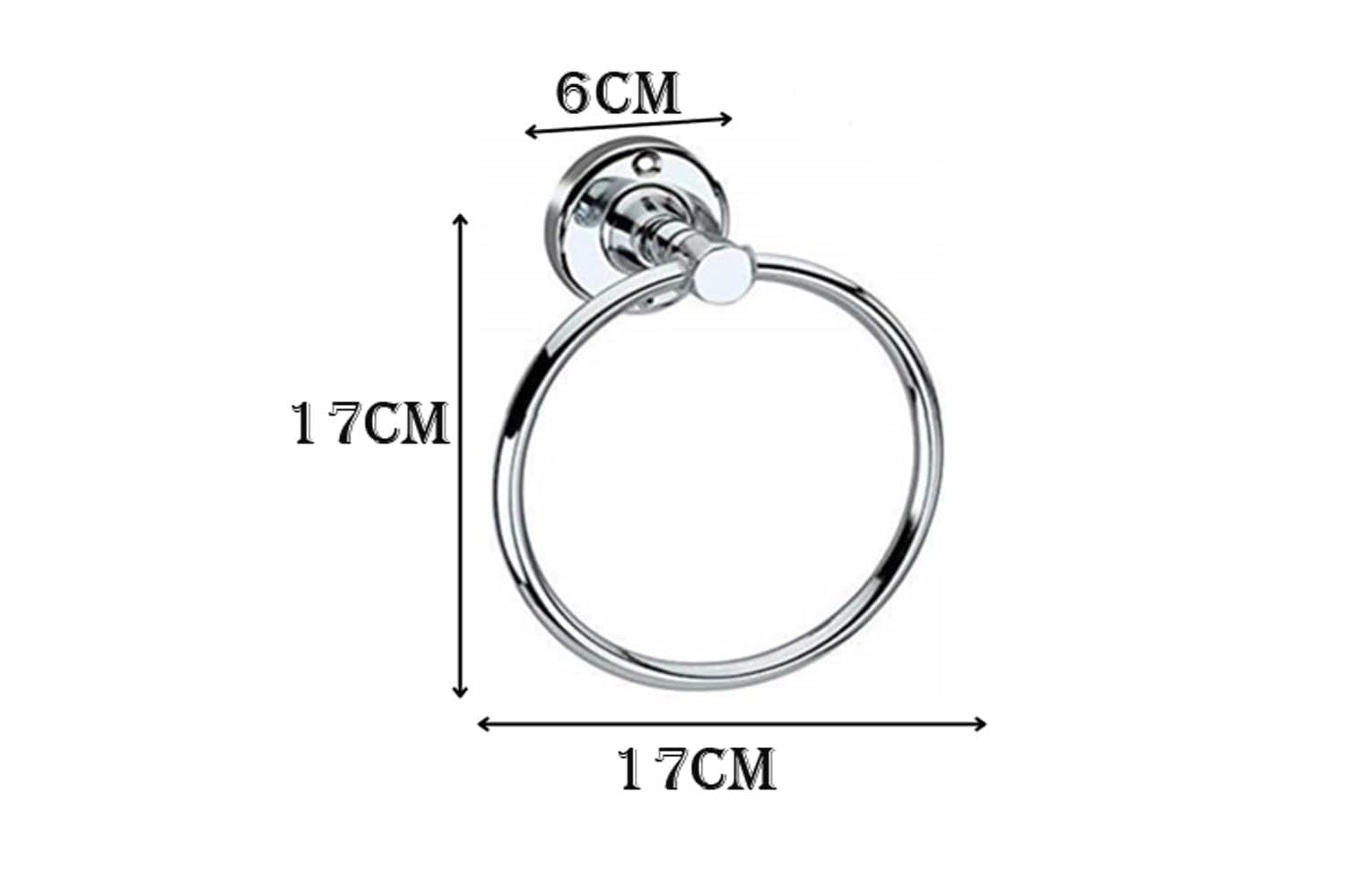 Elexa Chrome Towel Ring for Bathroom - Modern Round Towel Holder & Hanger with Durable Finish (Pack of 1) | Perfect for Bathroom, Spa, or Guest Room Decor