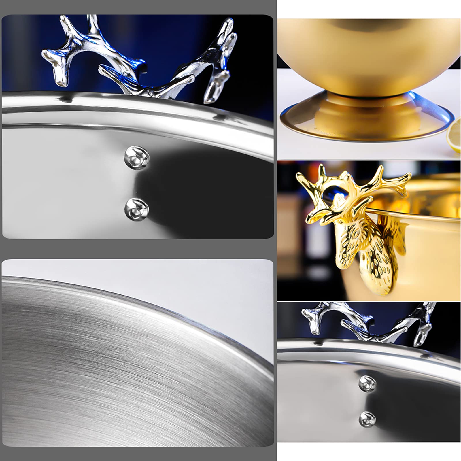 Premium Stainless Steel Wine Cooler & Champagne Bucket - Beer & Ice Pail with Brass Accents - Perfect for Parties, Weddings & Home Entertaining