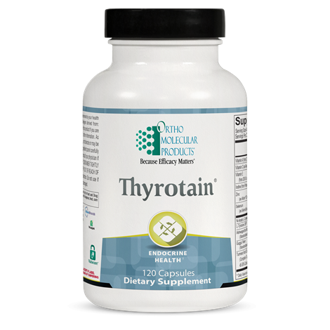 OrthoMolecular Products Thyrotain - Premium Thyroid Support Supplement for Energy & Metabolism - Supports Healthy Thyroid Function for Men & Women - Ideal for Fatigue Relief & Weight Management