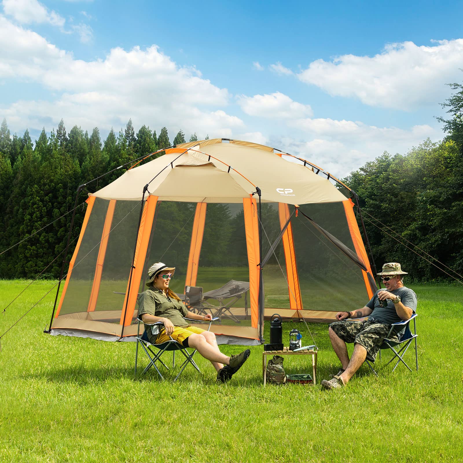 Campros CP 13x13 Ft Screen House Tent - Mesh Net Wall Canopy Shelter for Camping, Patios & Outdoor Activities | Perfect for Backyard BBQs, Picnics & Bug-Free Relaxation