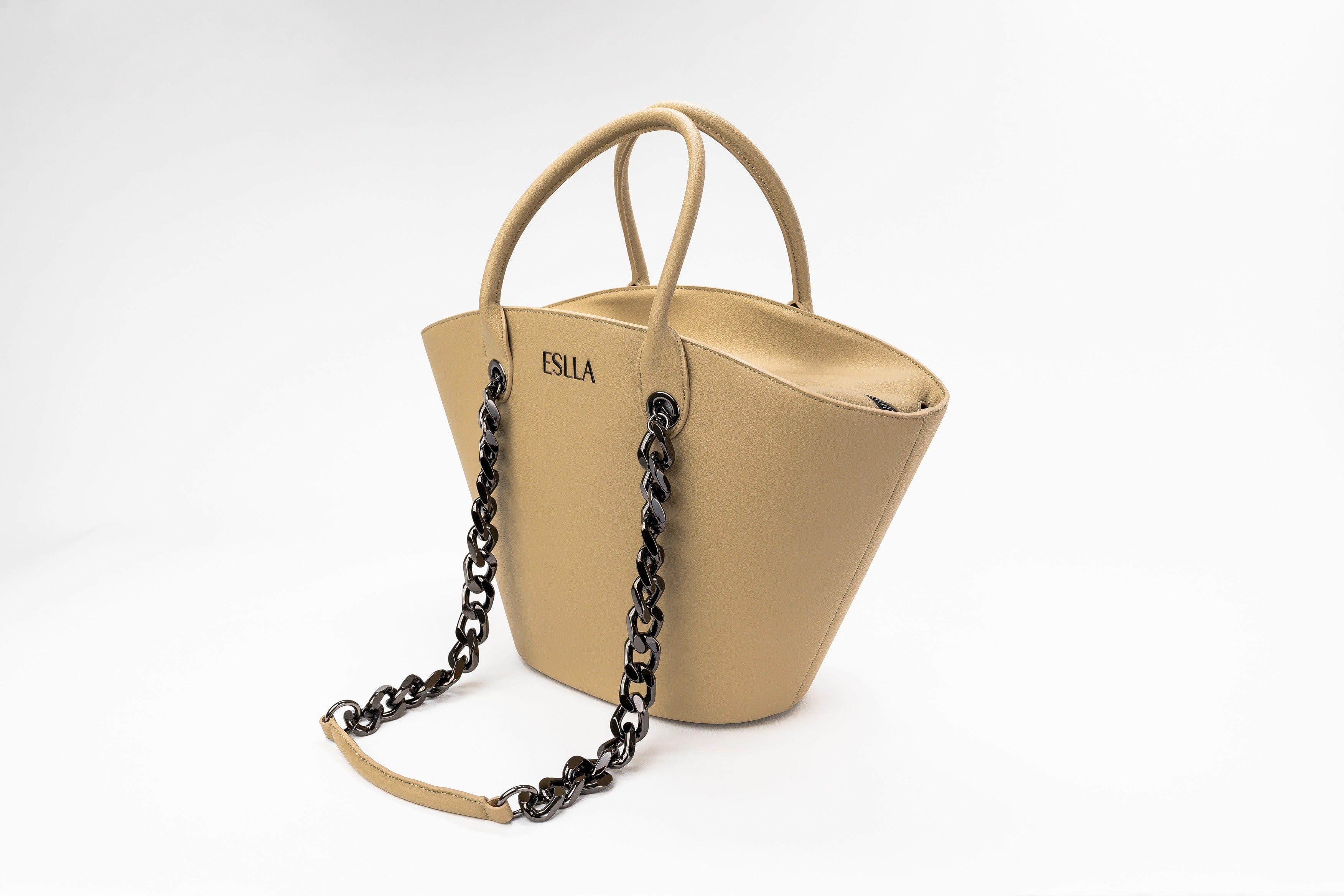 Seva Vegan Cactus Leather Tote Bag - Eco-Friendly Beige Sand Color - Perfect for Work, Travel & Everyday Use