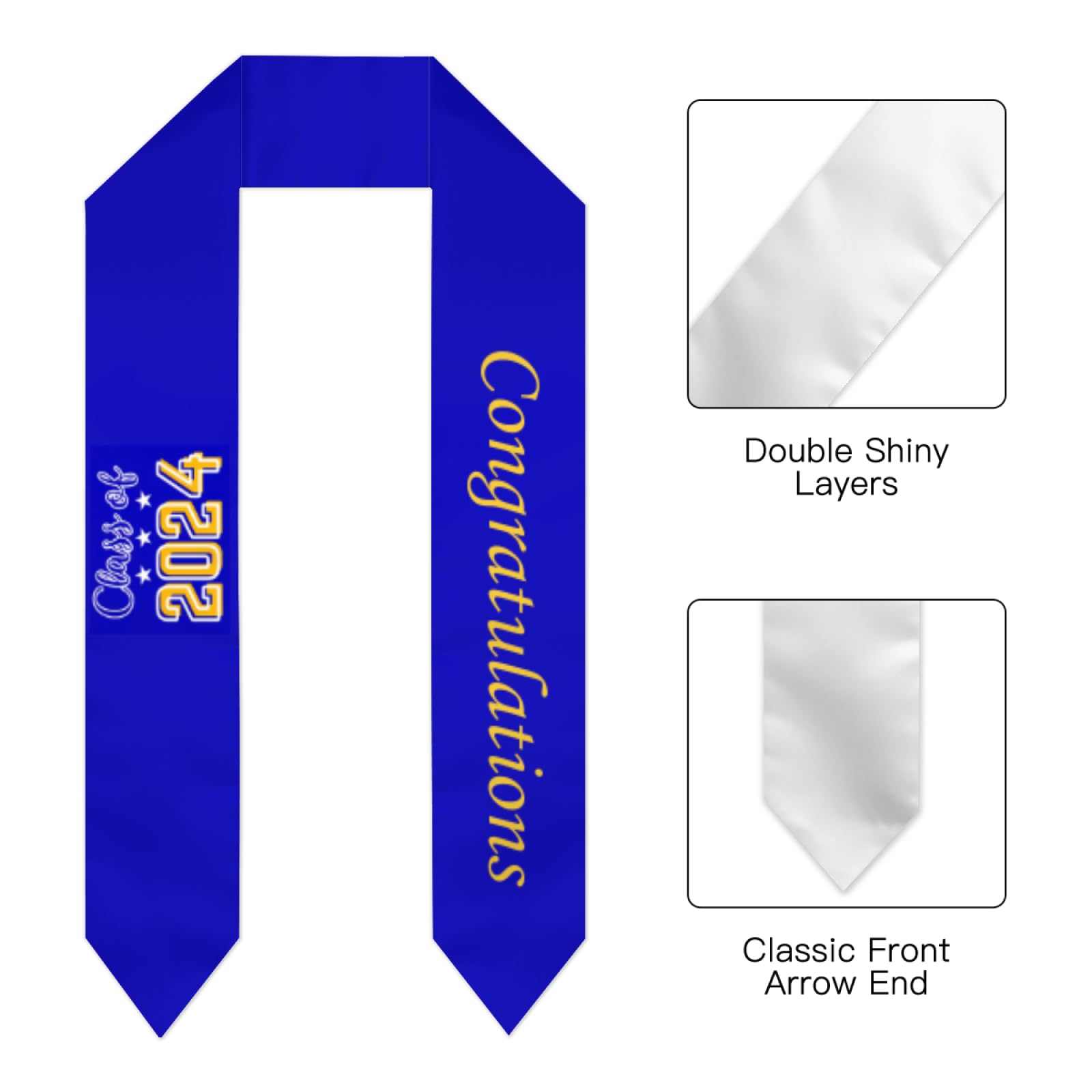 2024 Graduation Stole & Sash - Class of 2024 Graduation Accessories for High School & College Ceremonies - Perfect for Graduation Photos & Commencement Celebrations